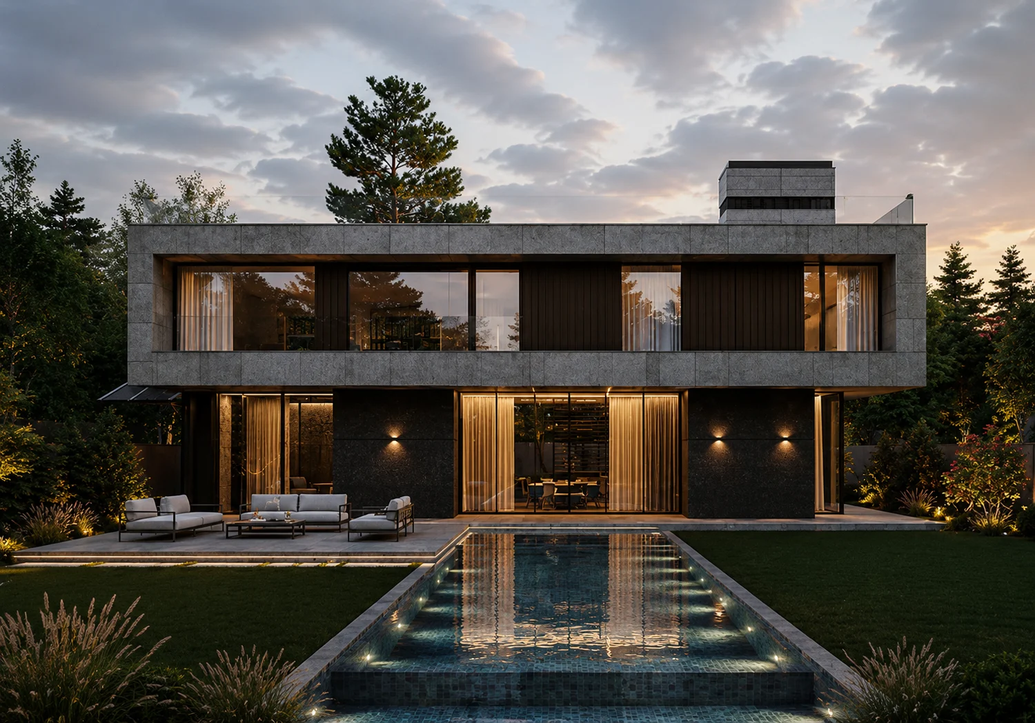 Poolside modern villa transformation by HN Architects